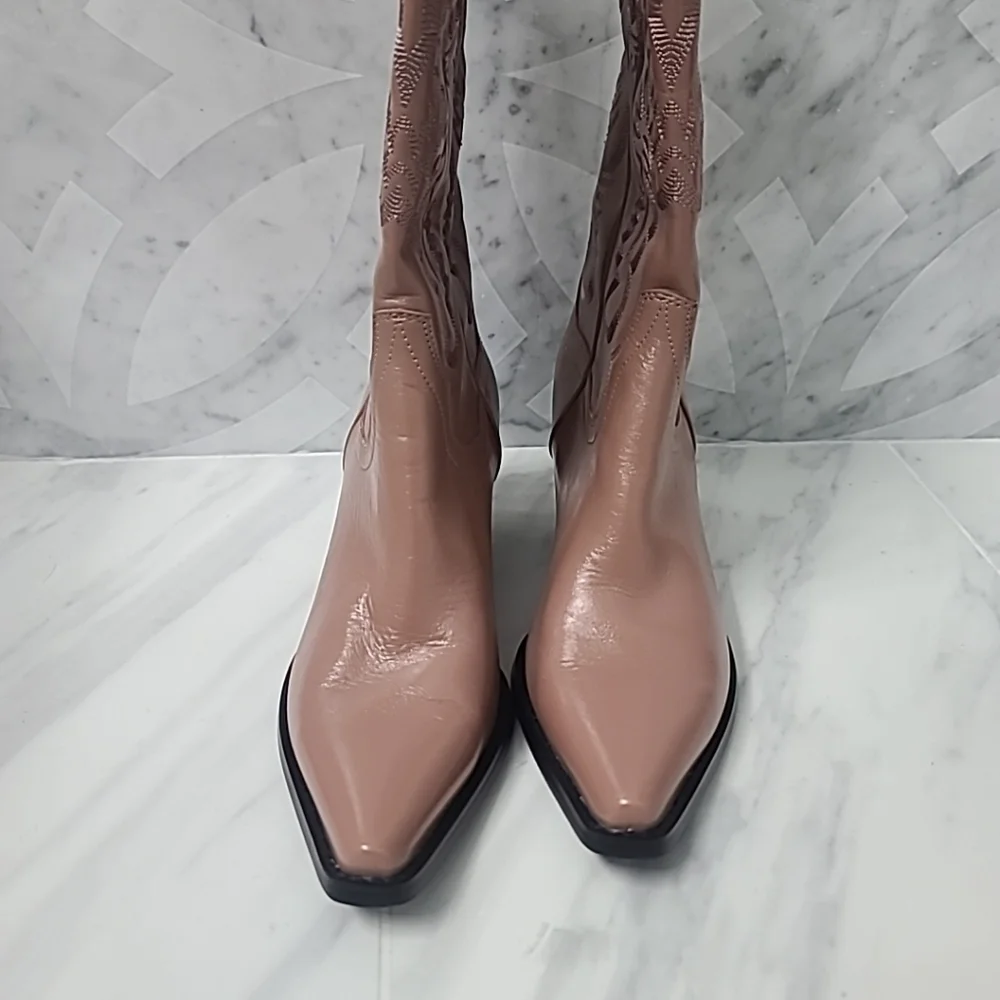 Jeffrey Campbell  Dagget Western Boots in pink rose sz 8 - Picture 3 of 8